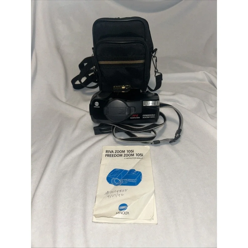 Minolta Freedom Zoom 105i APZ & Autopak 600-X 35mm Film Camera Bundle NOT TESTED
